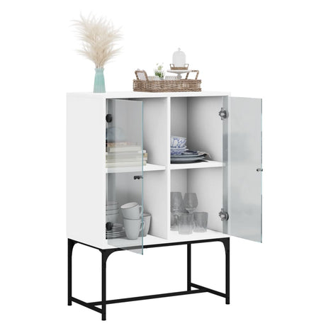 Side Cabinet With Glass Doors 69X37X100 Cm