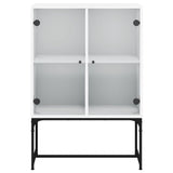 Side Cabinet With Glass Doors 69X37X100 Cm