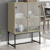 Side Cabinet With Glass Doors 69X37X100 Cm