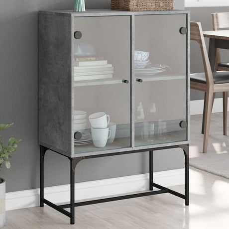Side Cabinet With Glass Doors 69X37X100 Cm