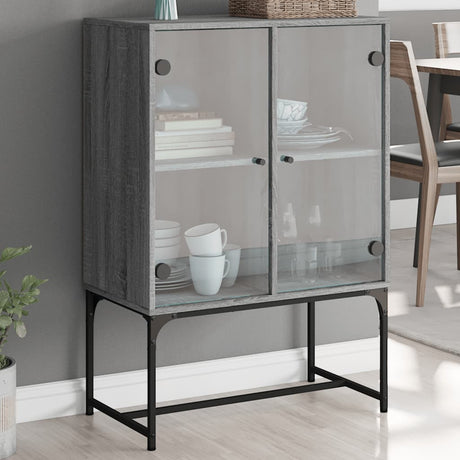 Side Cabinet With Glass Doors 69X37X100 Cm