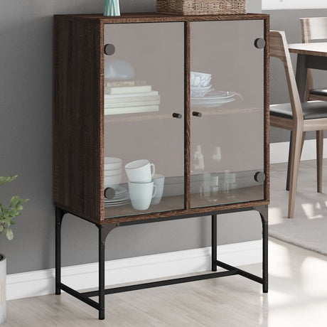Side Cabinet With Glass Doors 69X37X100 Cm