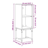 Side Cabinet With Glass Doors 35X37X100 Cm
