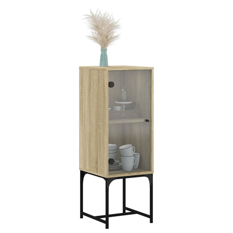 Side Cabinet With Glass Doors 35X37X100 Cm