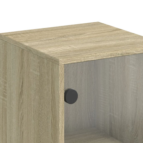 Side Cabinet With Glass Doors 35X37X100 Cm