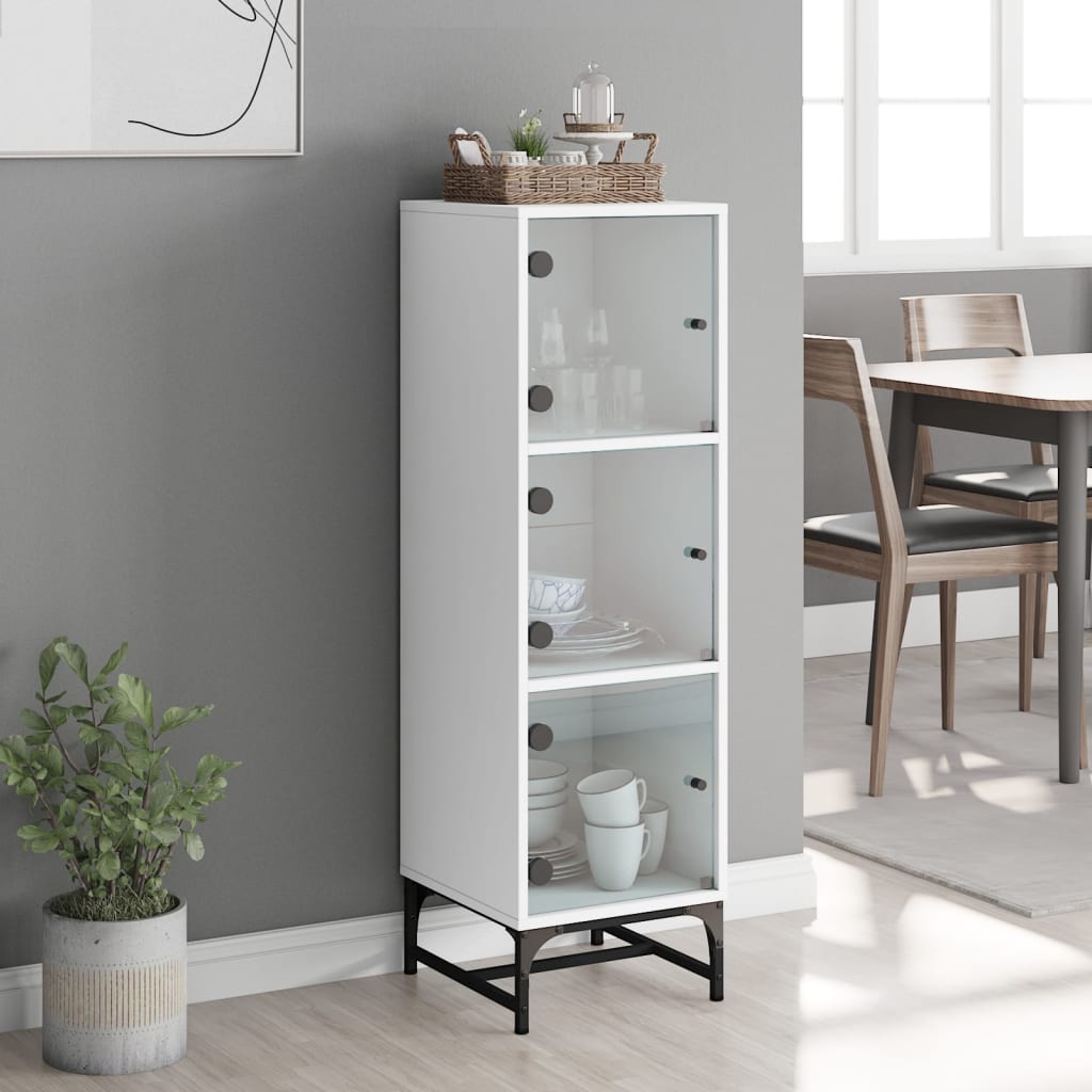 Highboard With Glass Doors 35X37X120 Cm