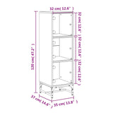 Highboard With Glass Doors 35X37X120 Cm