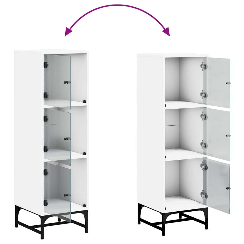 Highboard With Glass Doors 35X37X120 Cm