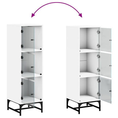 Highboard With Glass Doors 35X37X120 Cm