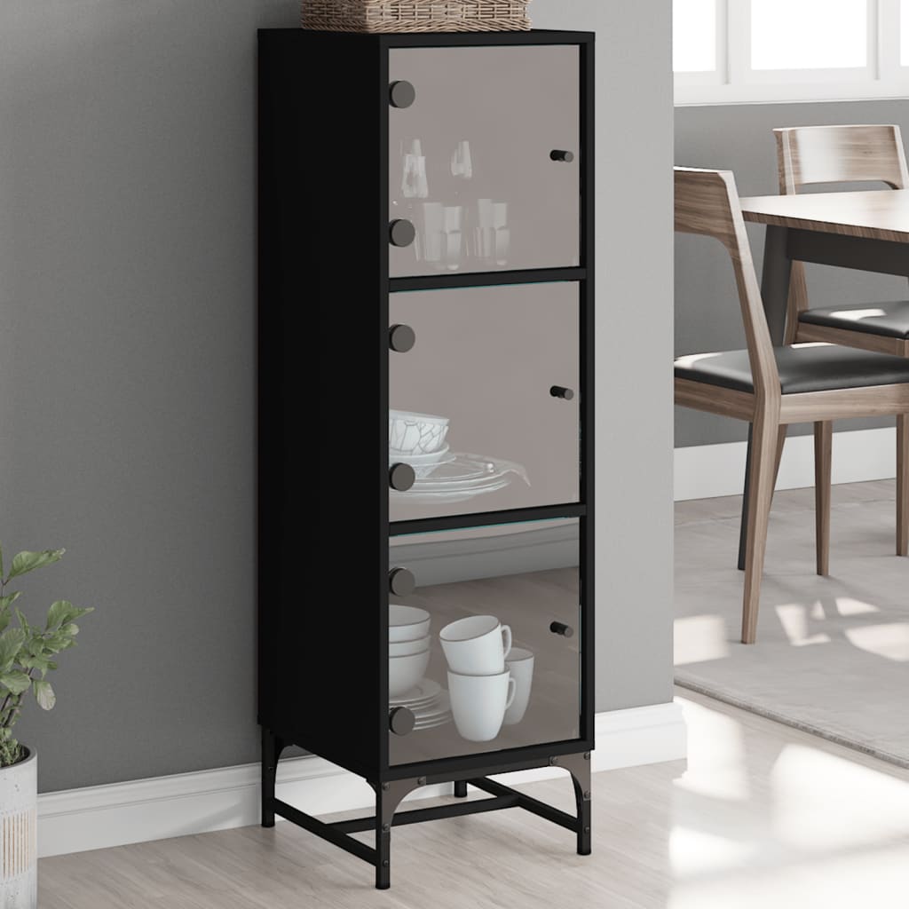 Highboard With Glass Doors 35X37X120 Cm