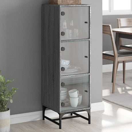 Highboard With Glass Doors 35X37X120 Cm
