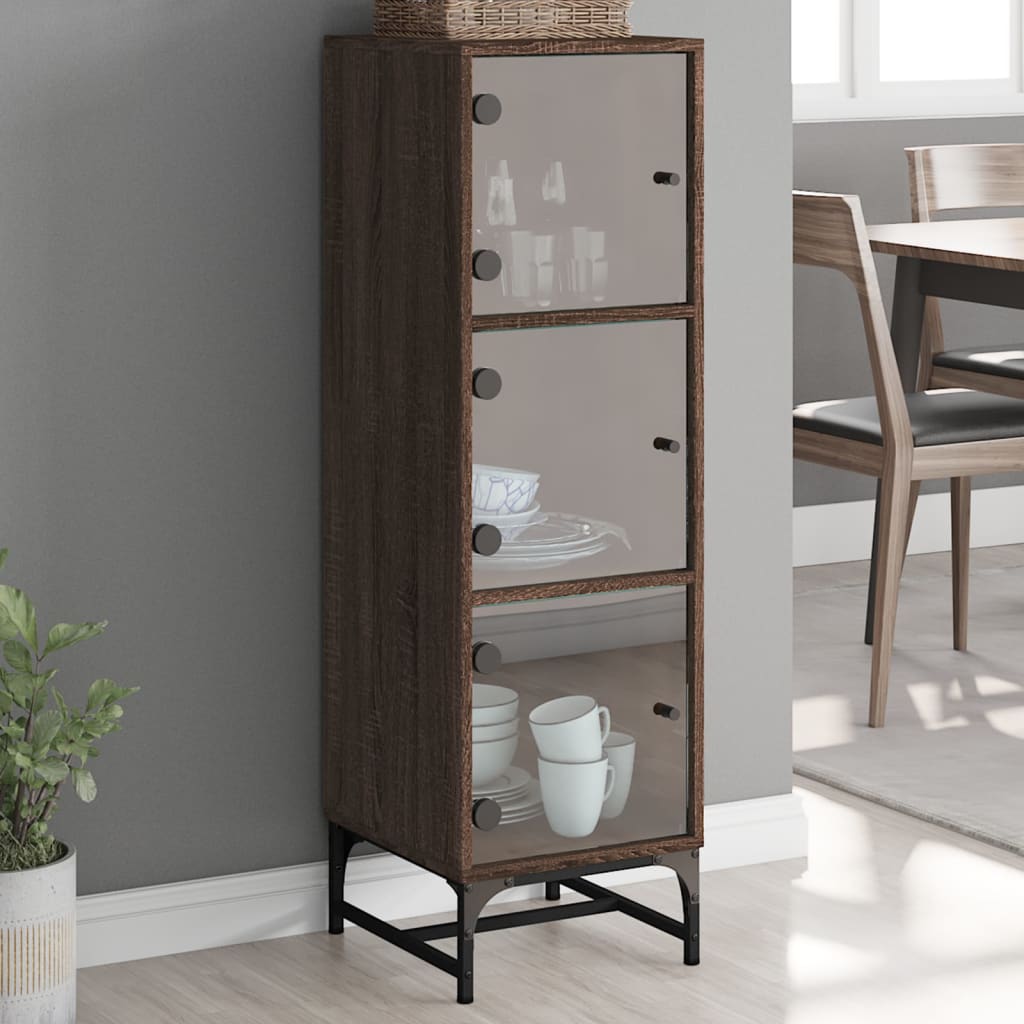 Highboard With Glass Doors 35X37X120 Cm