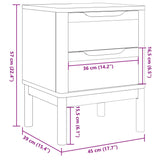 Bedside Cabinet Floro 45X39X57 Cm Solid Wood Pine