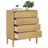 Chest of Drawers FLORO Wax Brown Solid Wood Pine