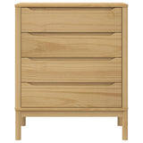 Chest of Drawers FLORO Wax Brown Solid Wood Pine