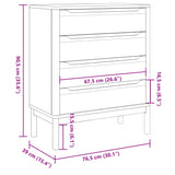 Chest of Drawers FLORO Wax Brown Solid Wood Pine