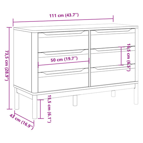Chest Of Drawers Floro Solid Wood Pine