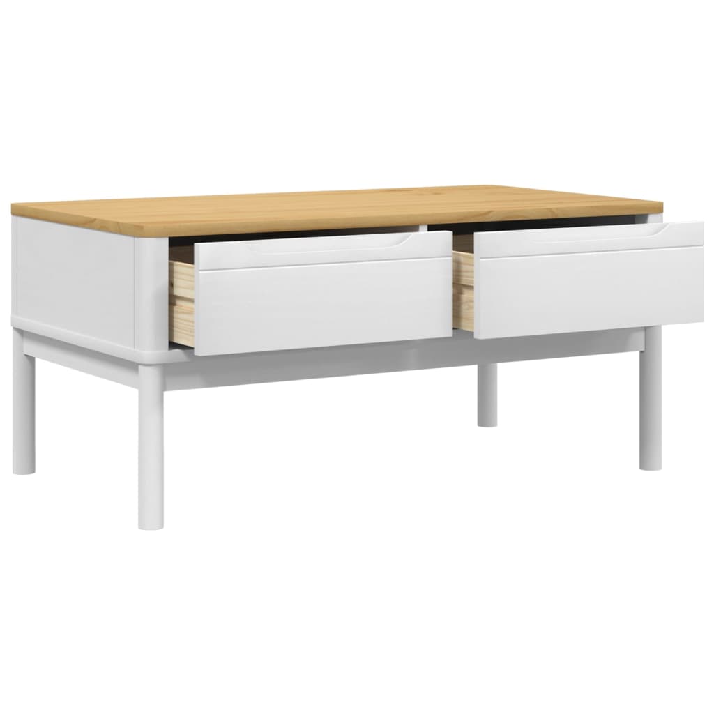 Coffee Table Floro 99X55.5X45 Cm Solid Pine Wood