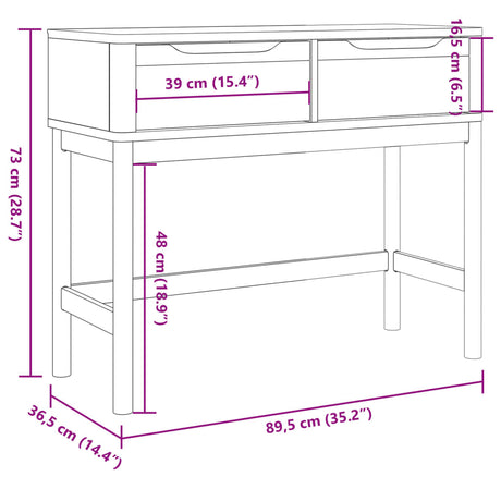 Console Table Floro 89.5X36.5X73 Cm Solid Wood Pine