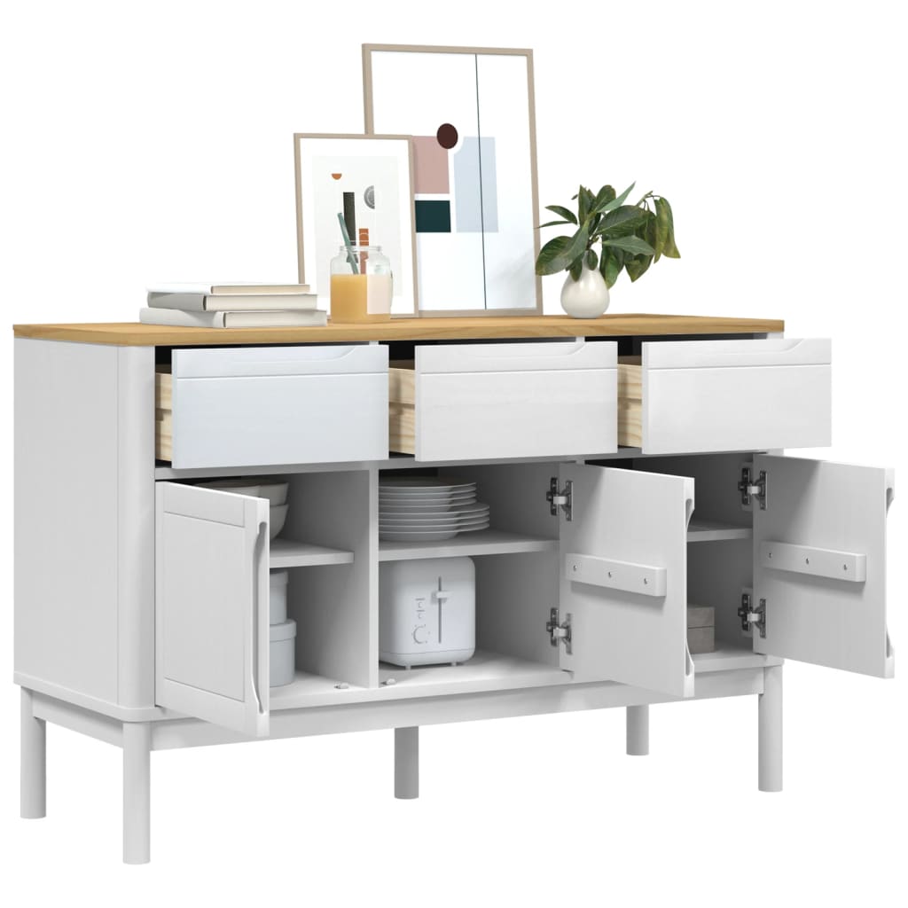 Sideboard Floro 114X43X74 Cm Solid Wood Pine