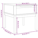 Lamp Table Floro 55X55X54 Cm Solid Wood Pine