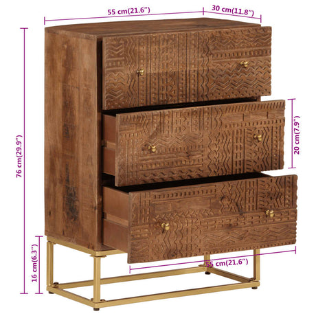 Chest Of Drawers Solid Wood Mango And Iron