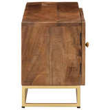 TV Cabinet 110x30x40 cm Solid Wood Mango and Iron