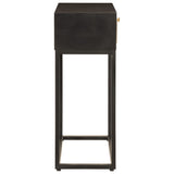 Console Table Black Solid Wood Mango And Iron
