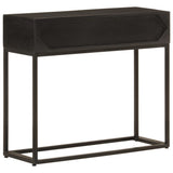 Console Table Black Solid Wood Mango And Iron
