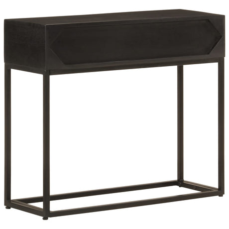 Console Table Black Solid Wood Mango And Iron