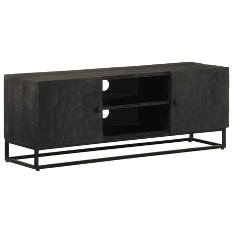 Console Table Black Solid Wood Mango And Iron