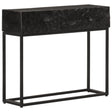 Console Table Black Solid Wood Mango And Iron