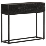 Console Table Black Solid Wood Mango And Iron