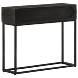 Console Table Black Solid Wood Mango And Iron