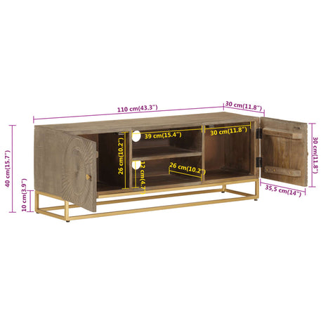 Tv Cabinet Solid Wood Mango And Iron