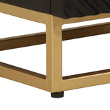 Bedside Cabinet Black Solid Wood Mango And Iron