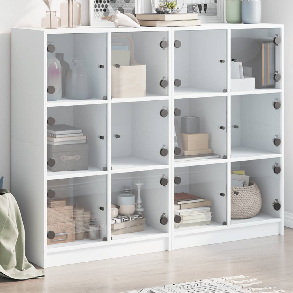 Bookcase With Doors 136X37X109 Cm Engineered Wood