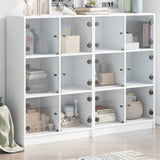 Bookcase With Doors 136X37X109 Cm Engineered Wood