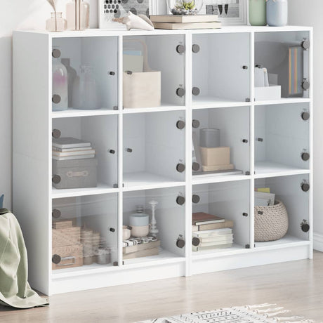 Bookcase With Doors 136X37X109 Cm Engineered Wood
