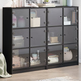 Bookcase With Doors 136X37X109 Cm Engineered Wood
