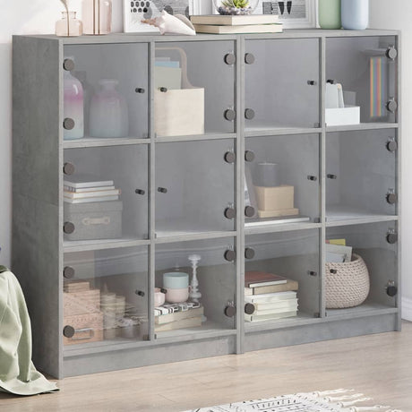 Bookcase With Doors 136X37X109 Cm Engineered Wood