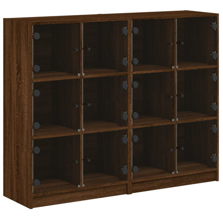 Bookcase With Doors 136X37X109 Cm Engineered Wood