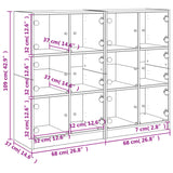 Bookcase With Doors 136X37X109 Cm Engineered Wood
