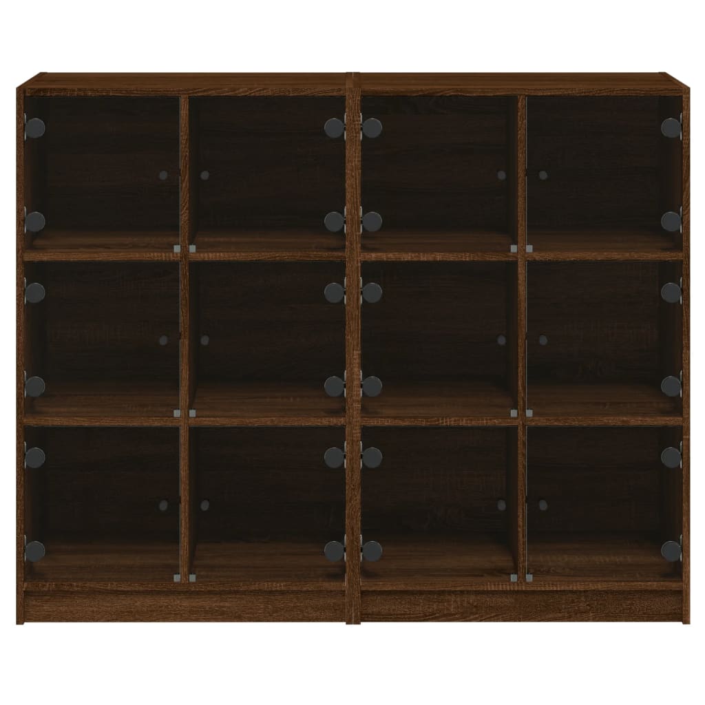 Bookcase With Doors 136X37X109 Cm Engineered Wood