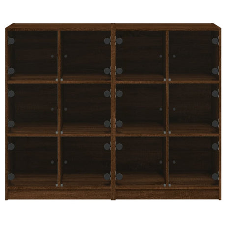 Bookcase With Doors 136X37X109 Cm Engineered Wood