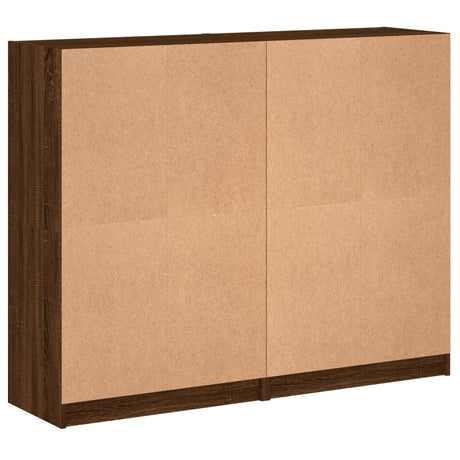 Bookcase With Doors 136X37X109 Cm Engineered Wood