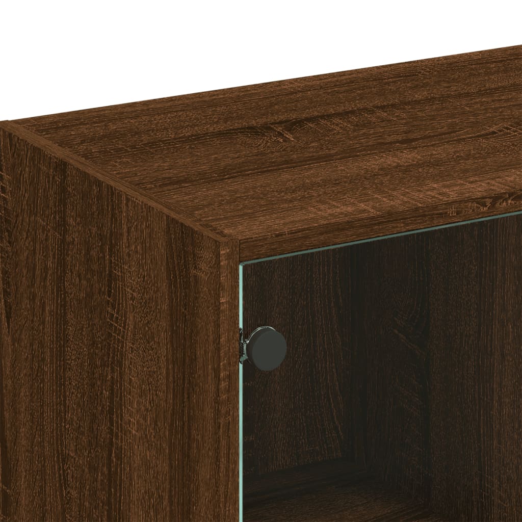 Bookcase With Doors 136X37X109 Cm Engineered Wood