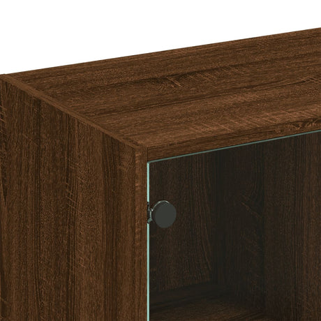 Bookcase With Doors 136X37X109 Cm Engineered Wood
