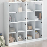 Bookcase With Doors 136X37X142 Cm Engineered Wood