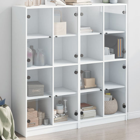 Bookcase With Doors 136X37X142 Cm Engineered Wood